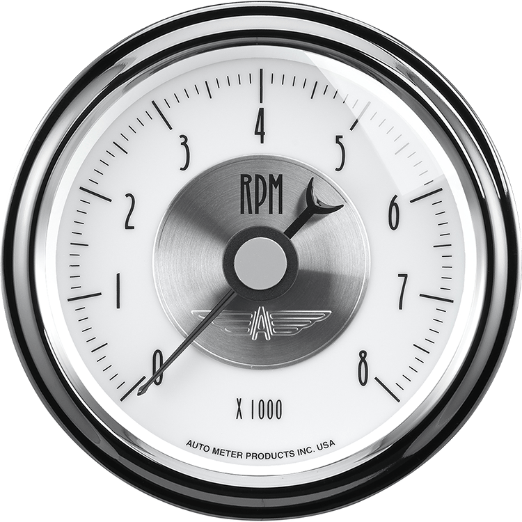 2098 Auto Meter Prestige Pearl 3 3/8" In-Dash 8,000 RPM Tachometer