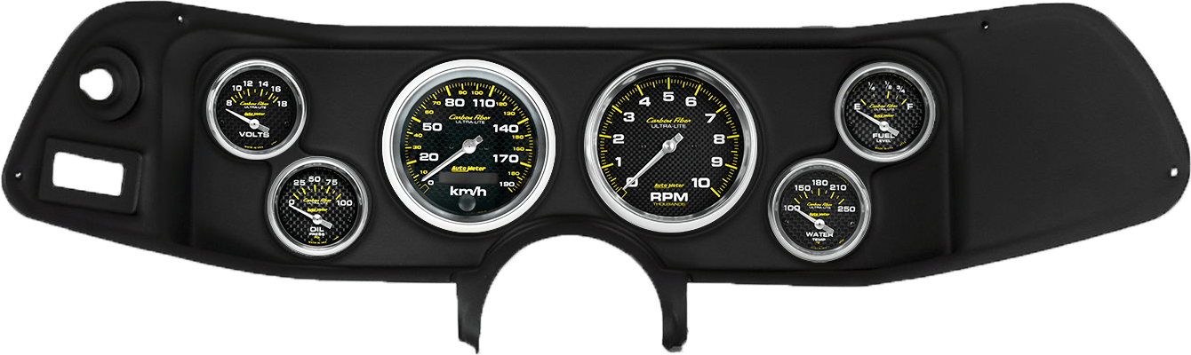 1970-1978 Chevrolet Camaro Auto Meter Direct Fit Instrument Panel w/ Carbon Fiber Gauges