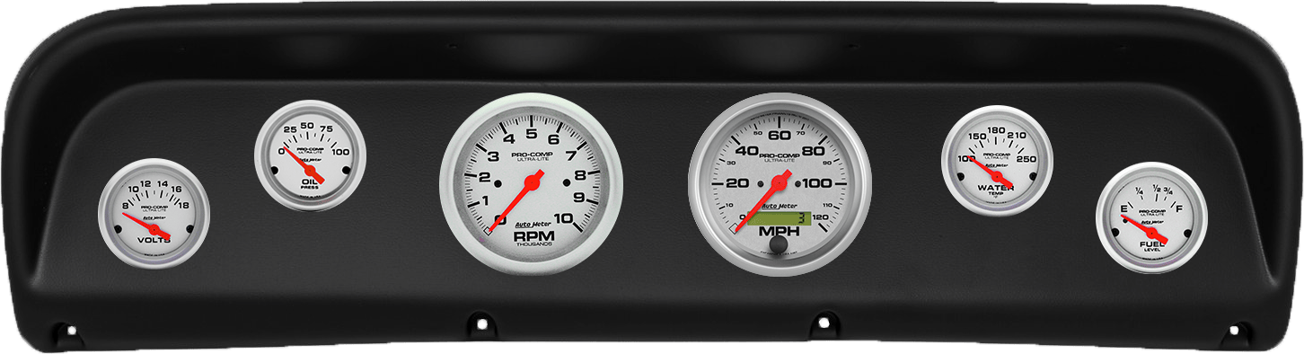 1967-1972 Ford Truck ABS Gauge Panel w/ AutoMeter Ultra-Lite Gauges