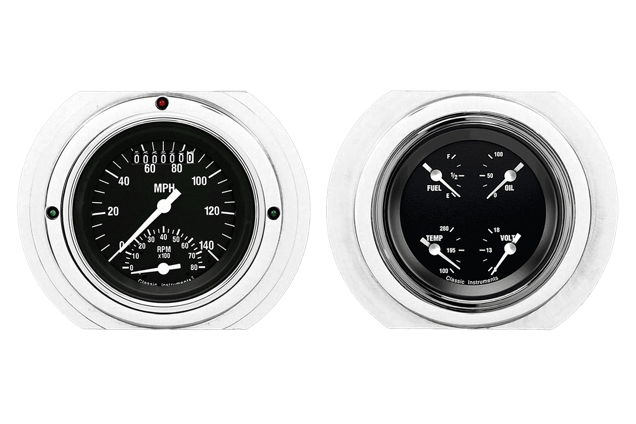 1951-1952 Ford Truck Aluminum Gauge Panels w/ Classic Instruments Gauges (Ultimate Speedometer)