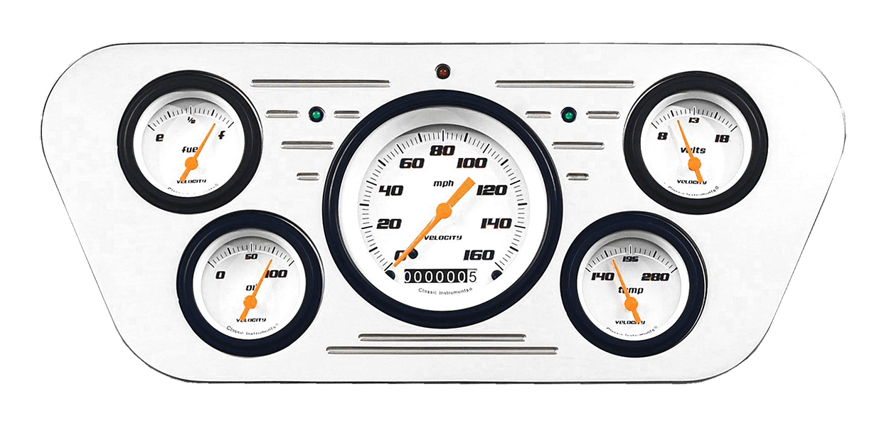 1953-1955 Ford Truck Billet Aluminum 5 Gauge Panel w/ Classic Instruments Gauges