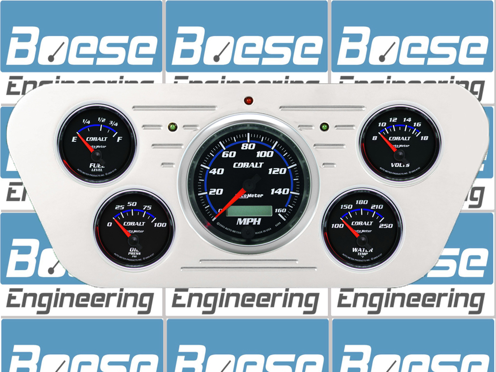 1953-1955 Ford Truck Billet Aluminum Gauge Panel w/ Auto Meter Cobalt Gauges