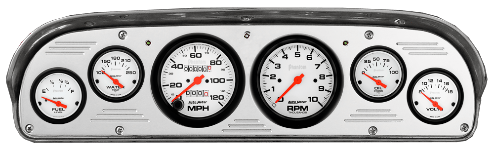 1957-1960 Ford Truck Billet Aluminum Gauge Panel w/ Auto Meter Phantom Gauges