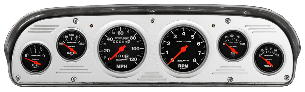 1957-1960 Ford Truck Billet Aluminum Gauge Panel w/ Sport-Comp gauges