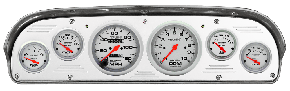 1957-1960 Ford Truck Aluminum Gauge Panel w/ Ultra-Lite Gauges