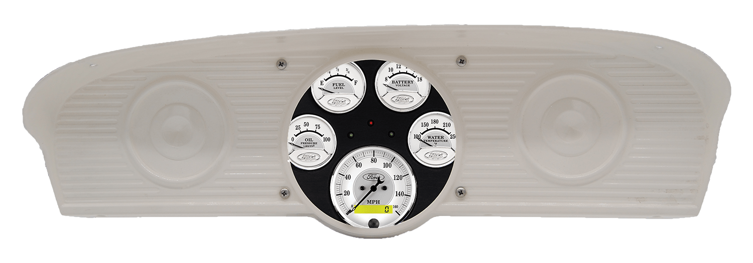 1961-1966 Ford Cab Truck Aluminum Gauge Panel w/ AutoMeter Ford Masterpiece Silver Gauges