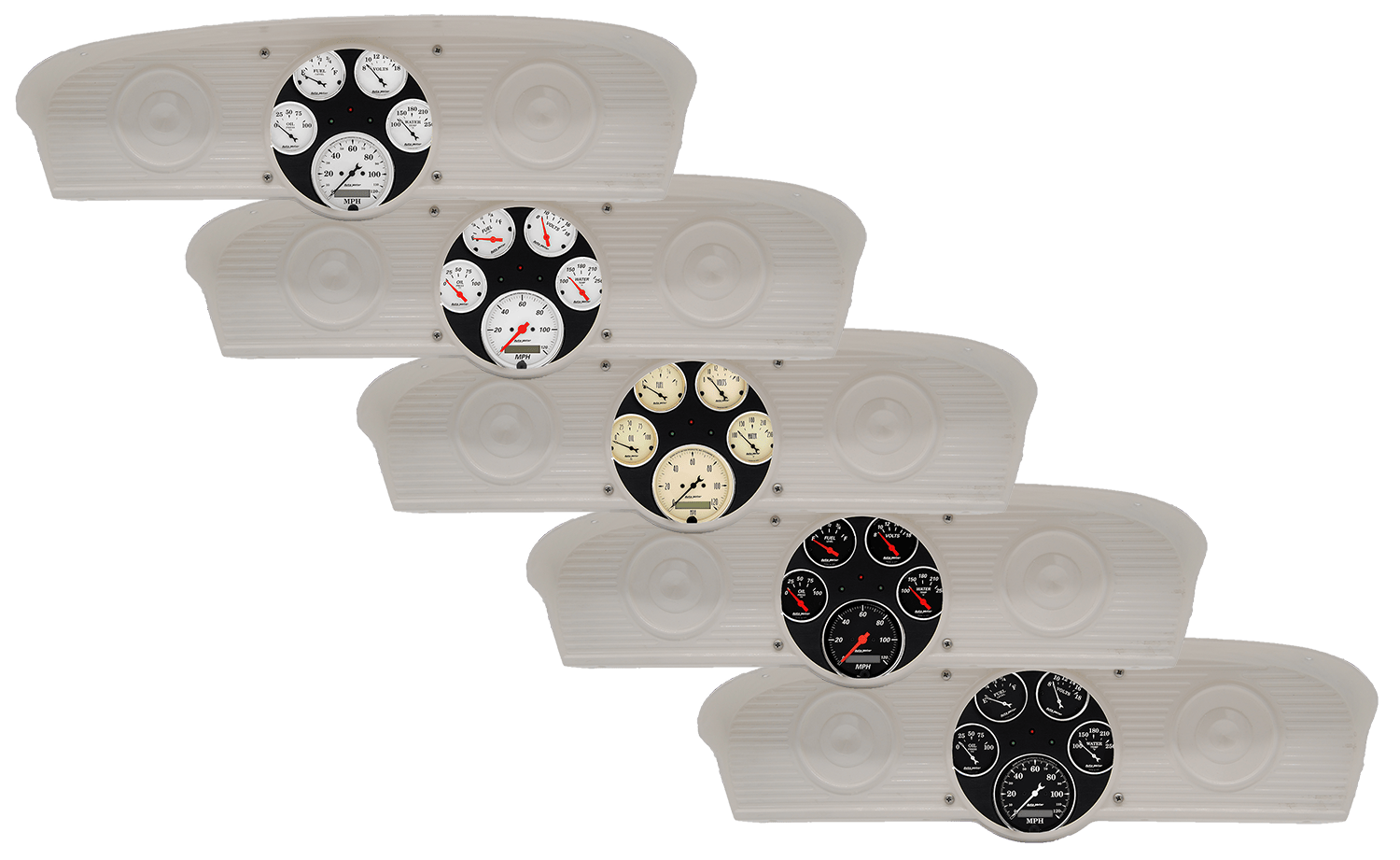 1961-1966 Ford Truck Aluminum Gauge Panel w/ AutoMeter Street Rod Series Gauges