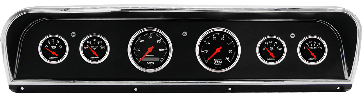 1967-1972 Ford Truck Aluminum Gauge Panel w/ AutoMeter Street Rod Series Gauges
