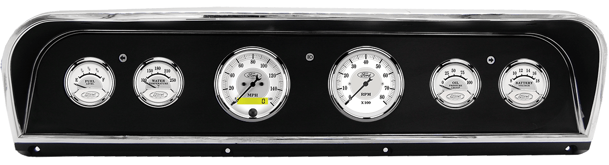 1967-1972 Ford Truck Aluminum 6 Gauge Panel w/ AutoMeter Ford Masterpiece Silver Gauges