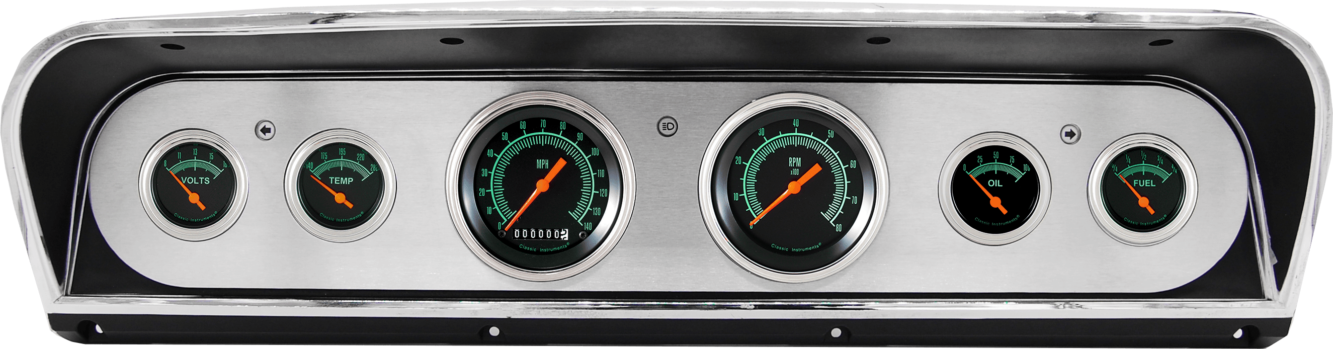1967-1972 Ford Truck Aluminum Gauge Panel w/ Classic Instruments G/Stock Gauges