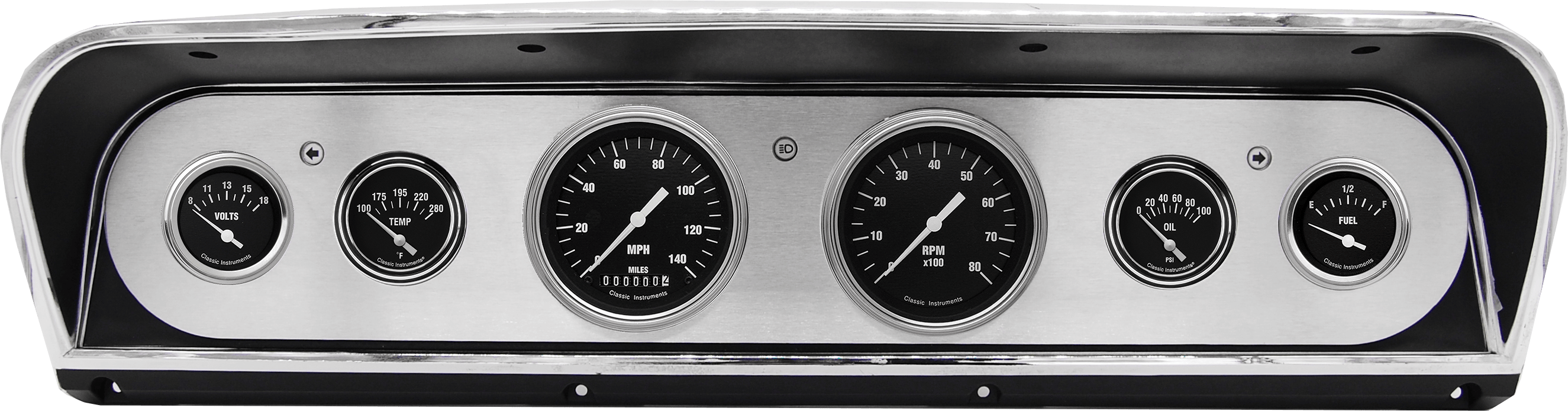 1967-1972 Ford Truck Aluminum Gauge Panel w/ Classic Instruments Hot Rod Gauges