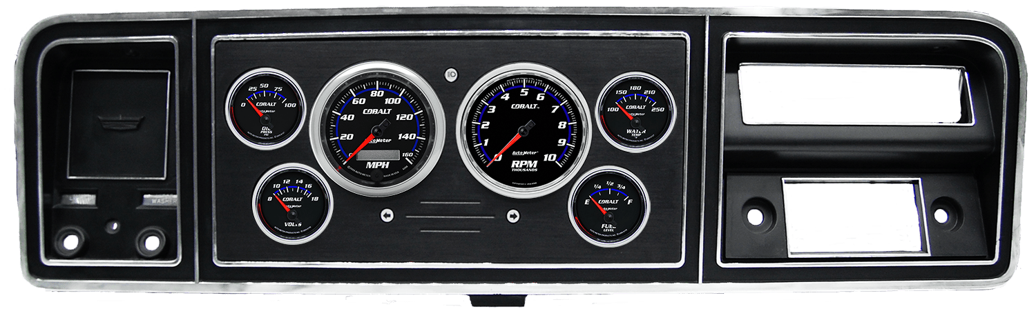 1973-1979 Ford Truck Aluminum Gauge Panel w/ Auto Meter Cobalt Gauges