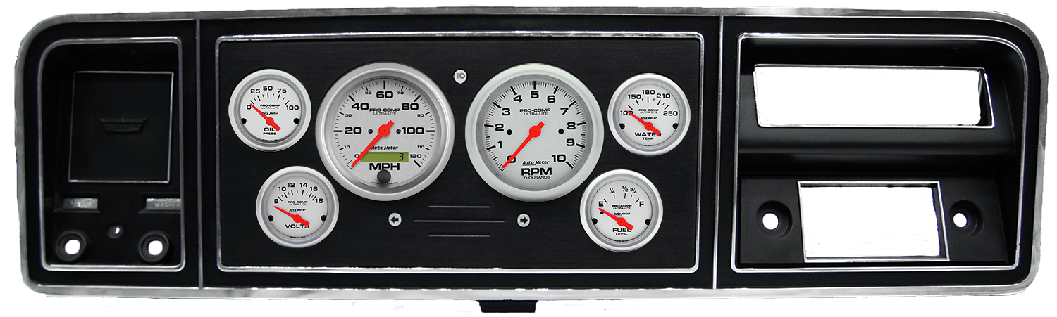 1973-1979 Ford Truck Aluminum Gauge Panel w/ Auto Meter Ultra-Lite Gauges