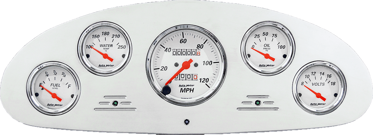 1933-35 Chevy Standard / 1933 Chevy Master Aluminum Gauge Panel w/ Auto Meter Street Rod series gauges