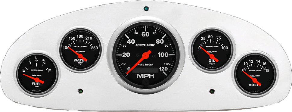 1934 Chevy Master Billet Aluminum Gauge Panel w/ Sport-Comp gauges