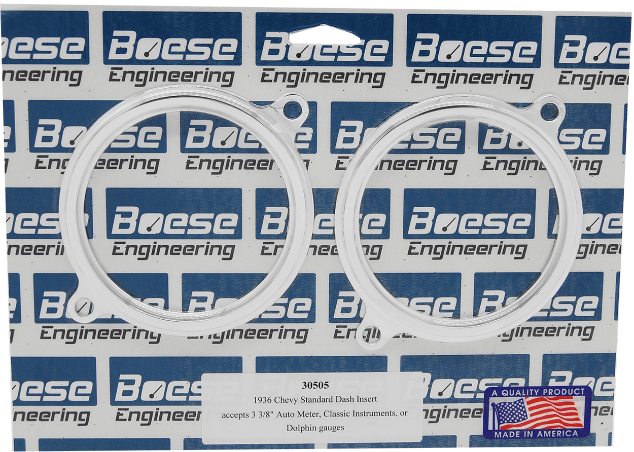 1936 Chevy Standard Adapter Rings for 3 3/8" Auto Meter, Classic Instruments, or Dolphin