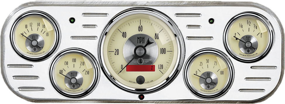 1937-1938 Chevy Car Aluminum 5 Gauge Panel w/ Auto Meter Prestige Series