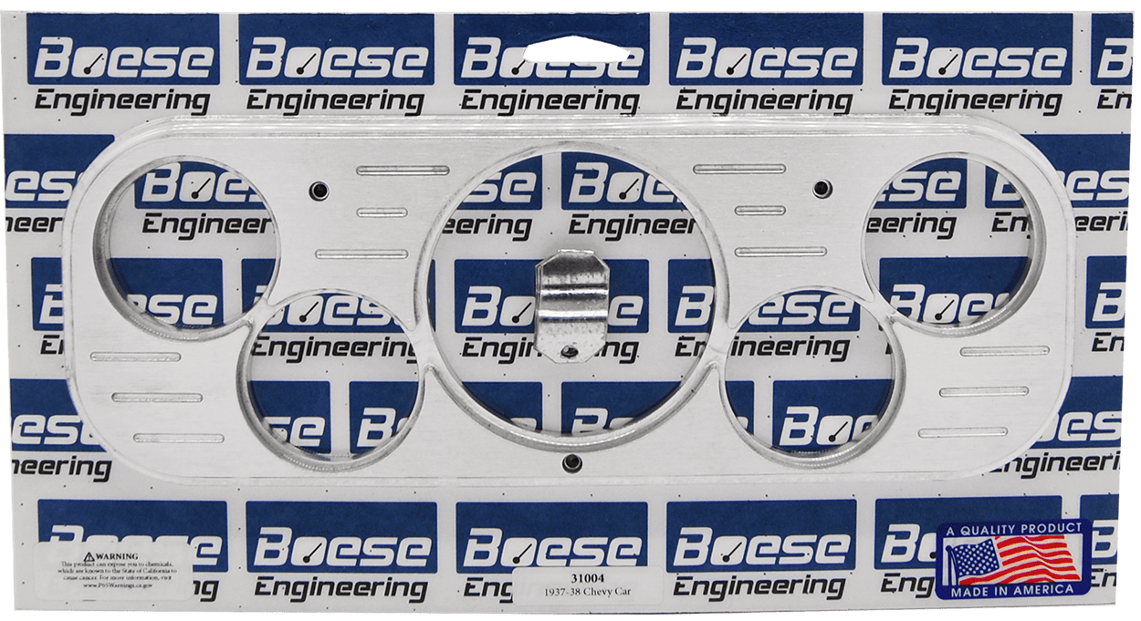 1937-1938 Chevy Car 5 Gauge Aluminum Gauge Panels