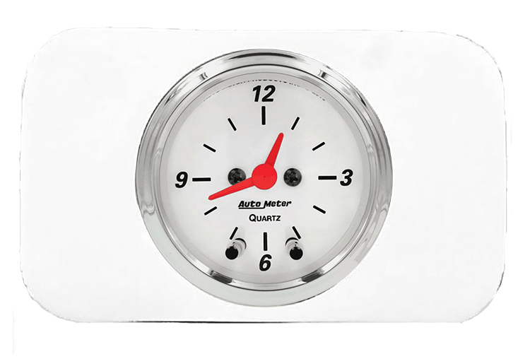 1937-1938 Chevy Car Clock Inserts w/ Auto Meter Street Rod Series Clocks