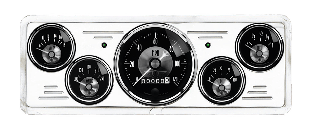 1939 Chevy Car Billet Aluminum 5 Gauge Panel w/ Auto Meter Prestige Series