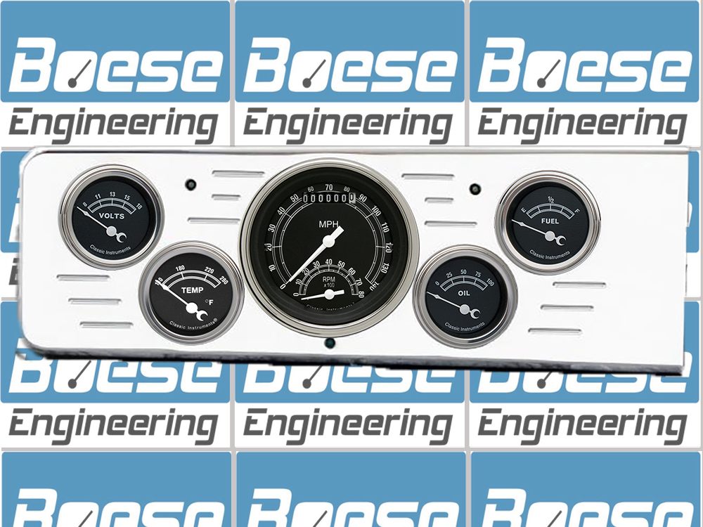 1940 Chevy Car Billet Aluminum 5 Gauge Panel w/ Classic Instruments Gauges (Ultimate Speedometer)