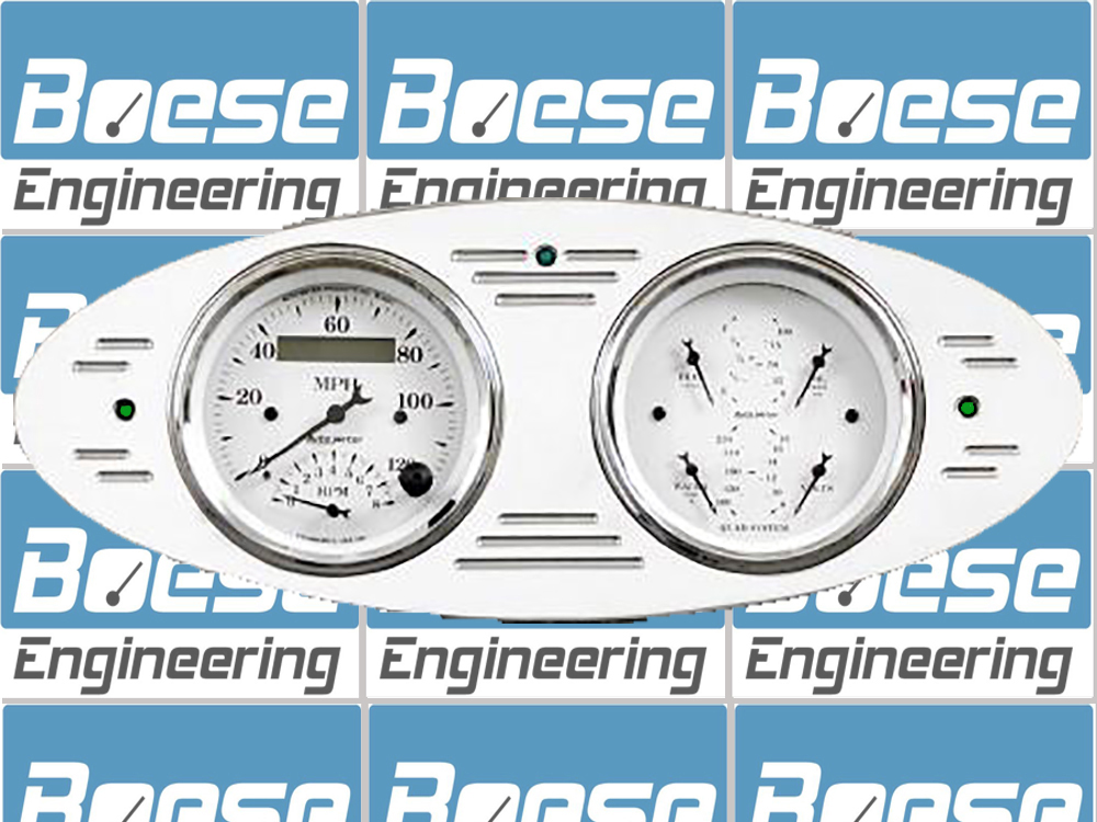 1932 Ford Car Billet Aluminum Gauge Panel w Auto Meter Street Rod Series Gauges (Speedo/Tach)