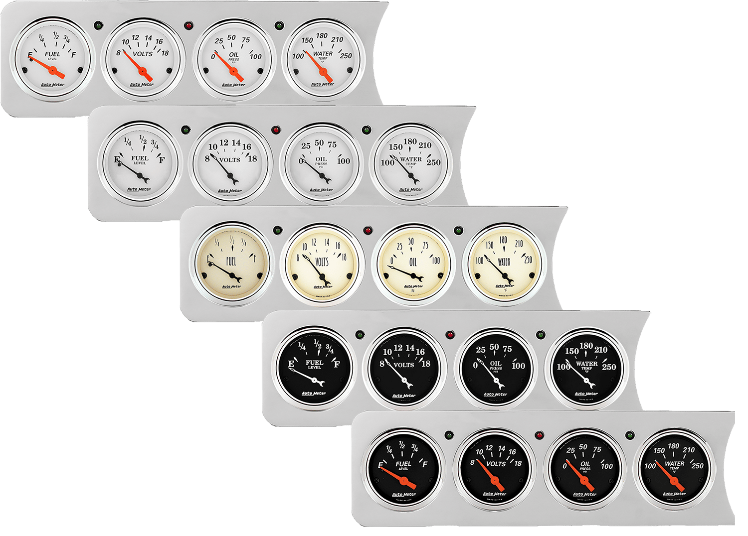 1941-1948 Chevy Car 4 Gauge Panel w/ AutoMeter Street Rod Series Gauges