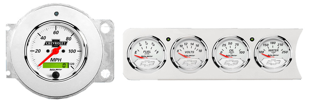 1941-1948 Chevy Car 5 Gauge Package w/ Auto Meter Chevy Vintage Gauges