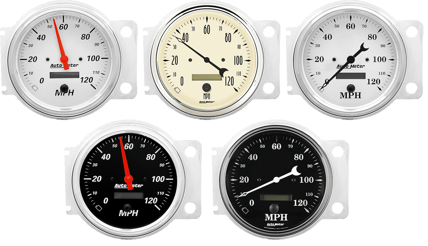 1941-1948 Chevy Car Aluminum Speedometer Insert w/ AutoMeter Street Rod Series Speedometer