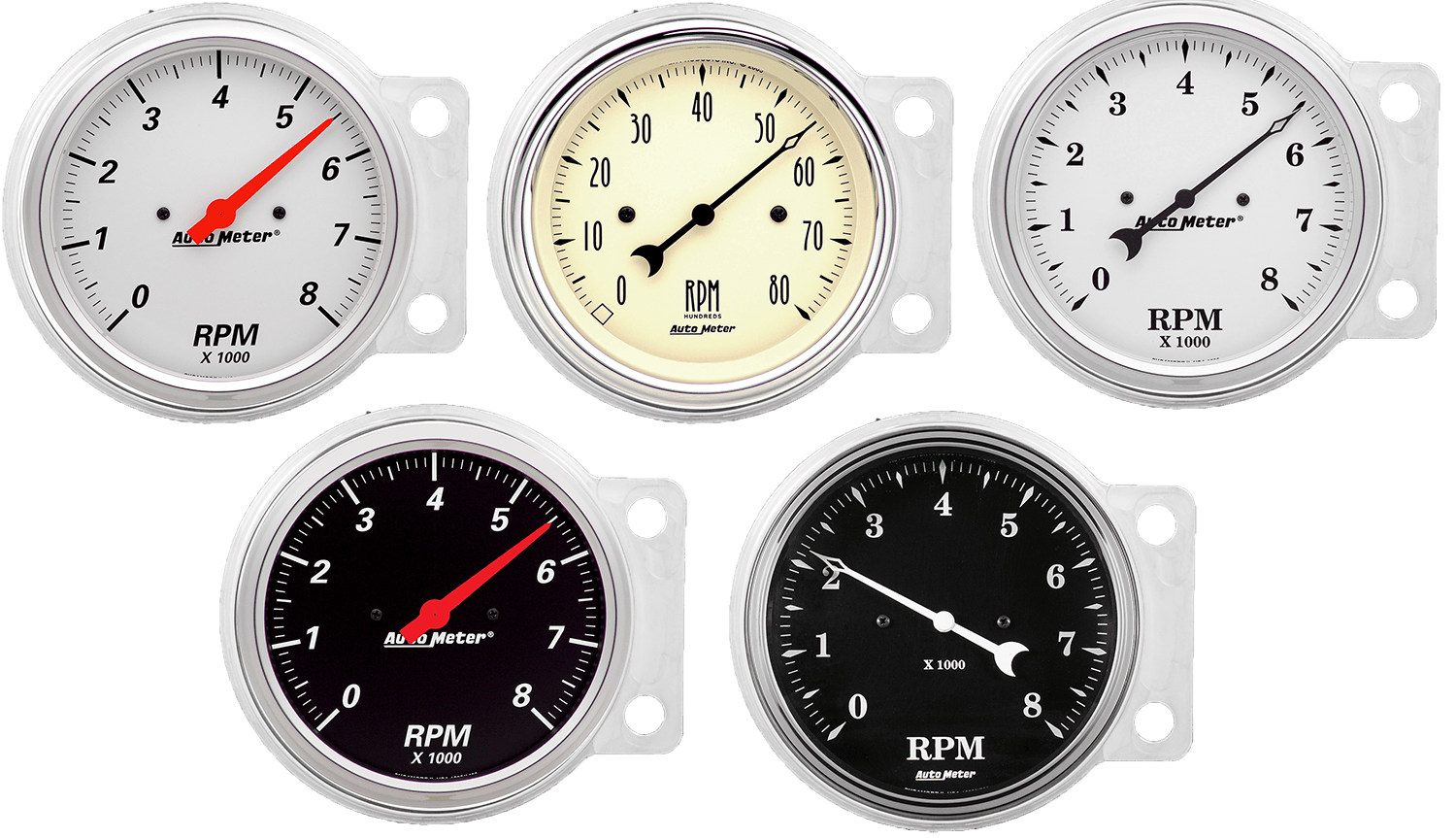 1941-1948 Chevy Car Aluminum Tachometer Insert w/ AutoMeter Street Rod Series Tachometer