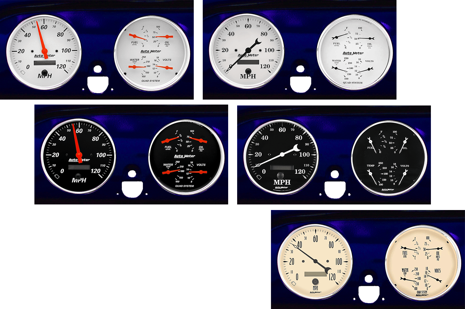 1951-1952 Chevy Car Billet Aluminum Adapter Rings AutoMeter Street Rod Series Gauges