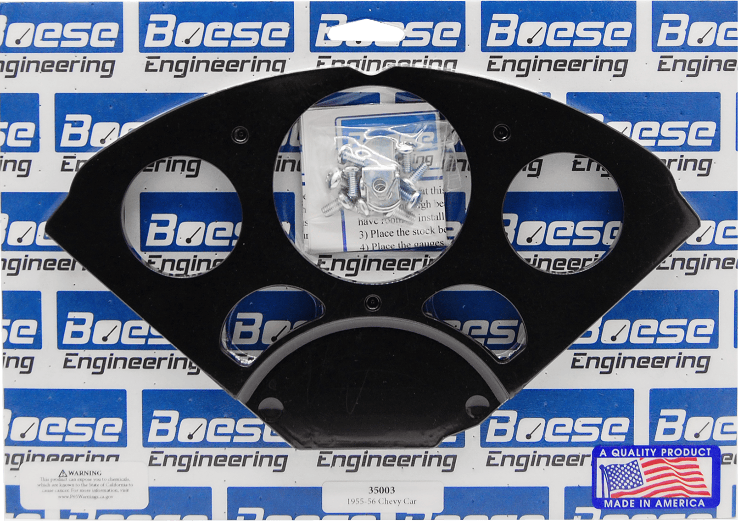 55-56 Chevy Car Black Anodized Billet Aluminum Dash Insert for Auto Meter gauges (3 1/8" & 2 1/16")