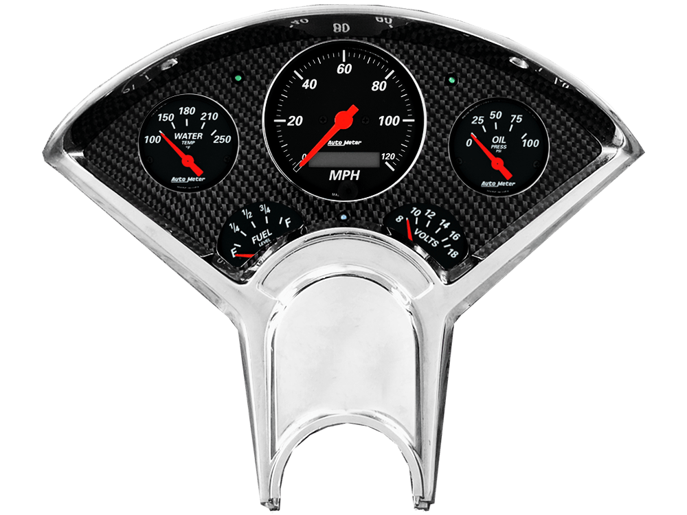 1955-1956 Chevy Car Hydro Dipped Carbon Fiber Gauge Panel w/ Auto Meter Street Rod series gauges