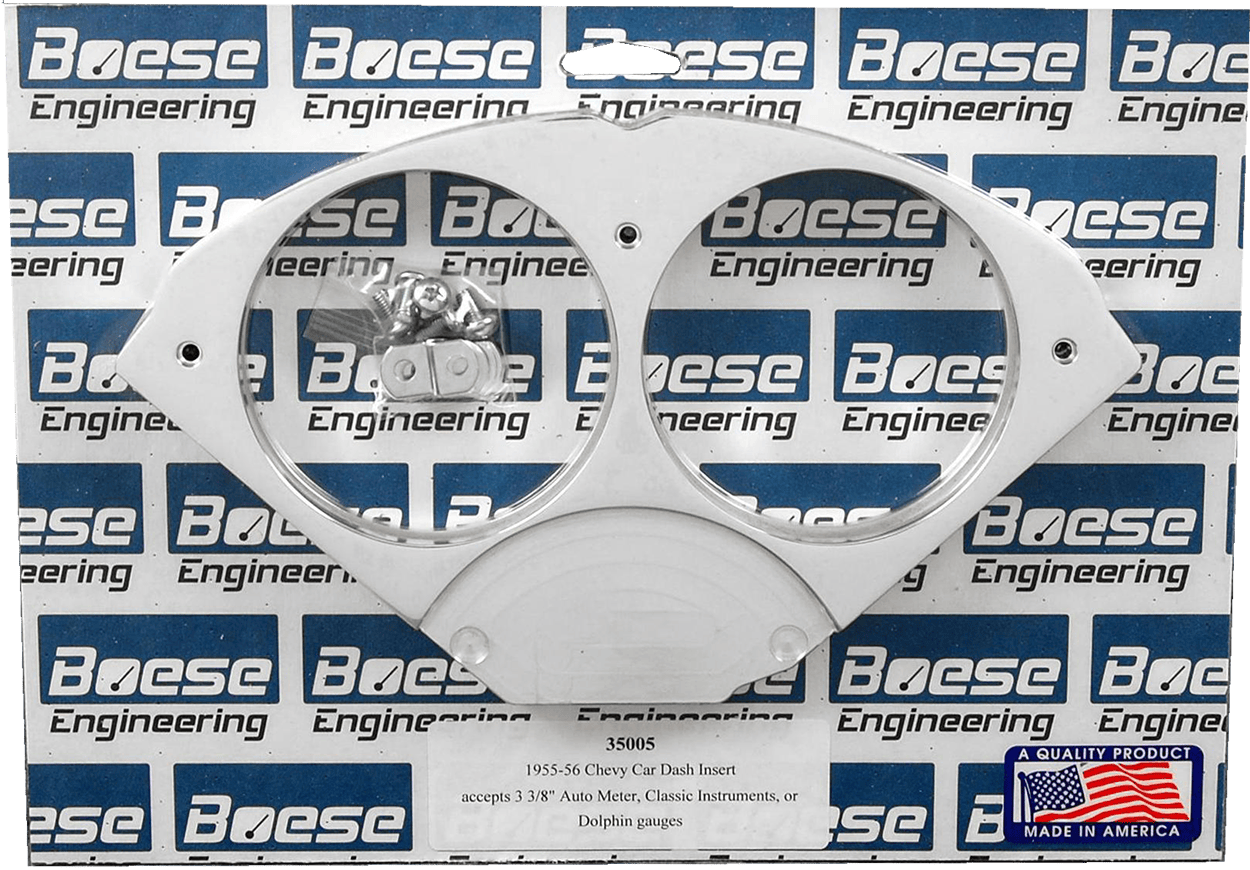 55-56 Chevy Car Aluminum Gauge Panel for 3 3/8" Quads