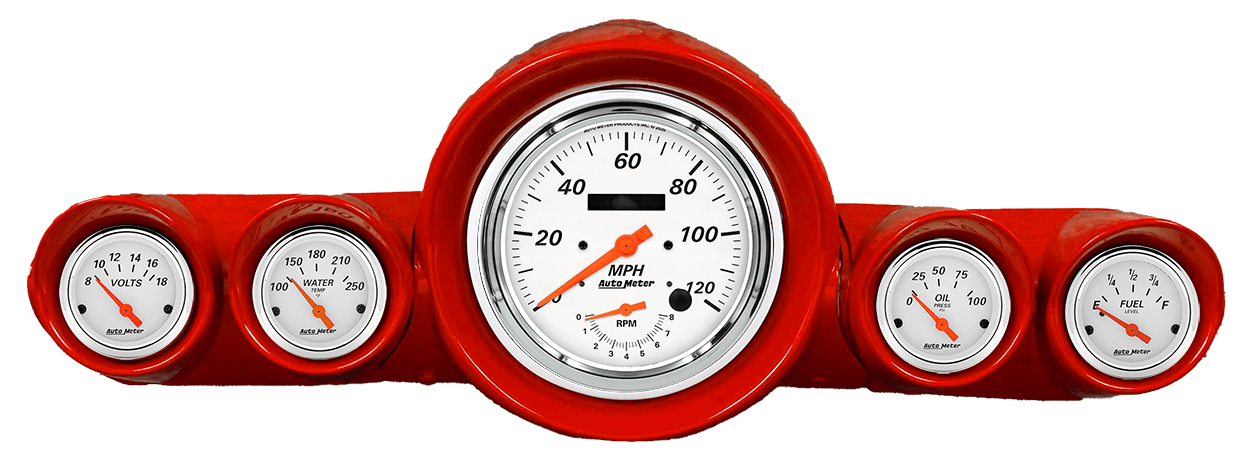 1959-1960 Chevy Impala Speedometer Insert with AutoMeter Arctic White Gauges (Speedo/Tach)