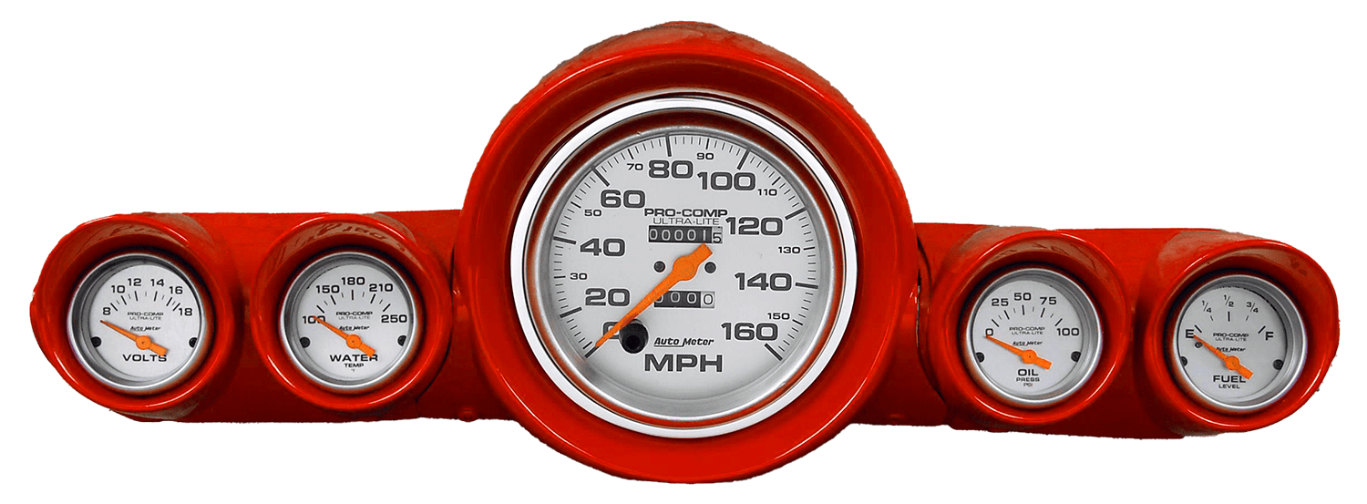 1959-1960 Chevy Car Aluminum Adapter Ring w/ Ultra-Lite Gauges