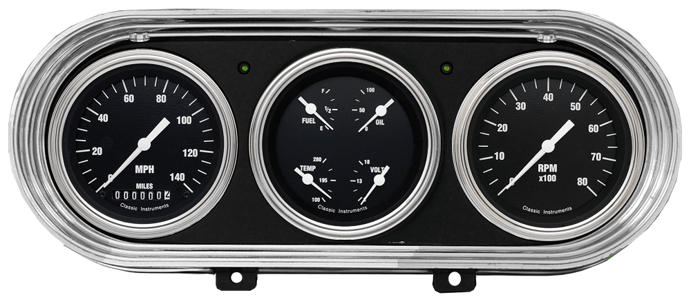 1962-1965 Chevy Nova Billet Aluminum 3 Gauge Panel w/ Classic Instruments Gauges