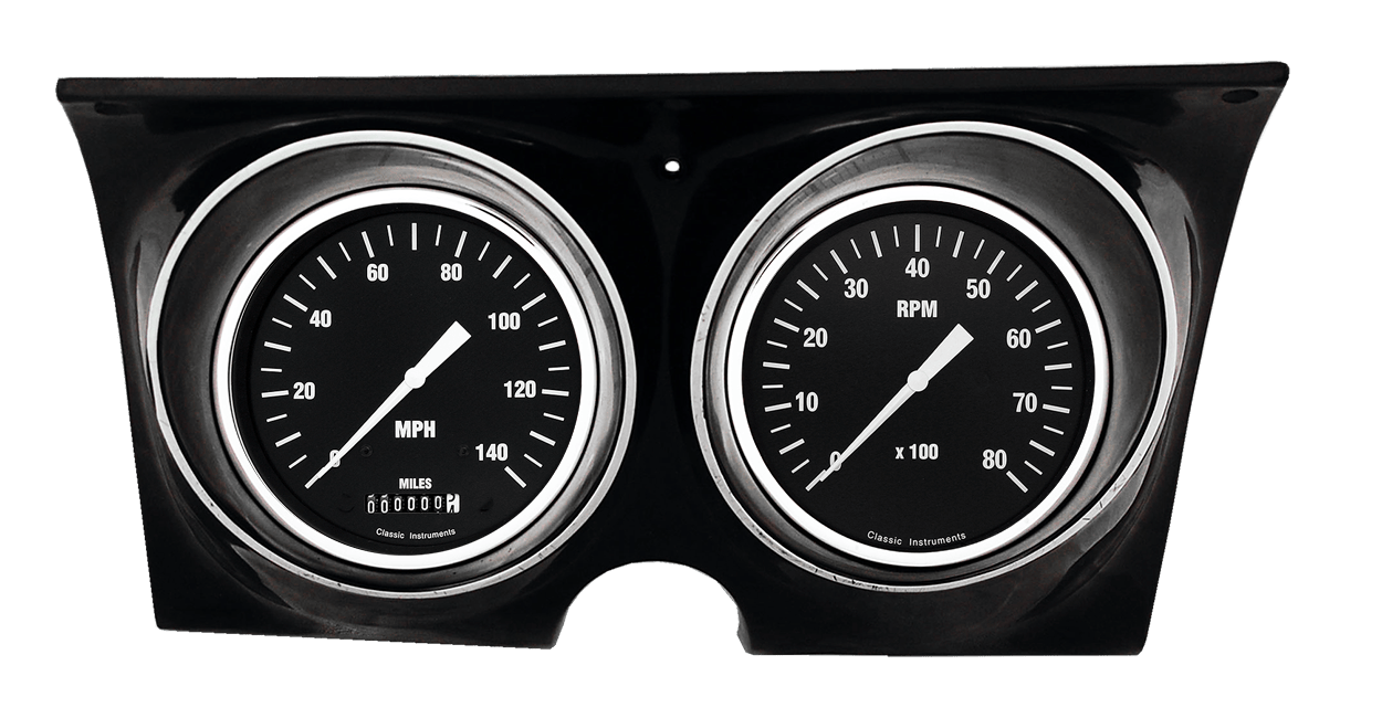 1967-1968 Chevy Camaro Aluminum Adapter Rings w/ Classic Instruments Hot Rod Gauges