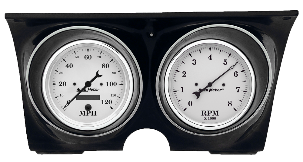 1967-68 Camaro / Firebird Billet Aluminum Gauge Panels w/ 5" AutoMeter Old Tyme White Gauges