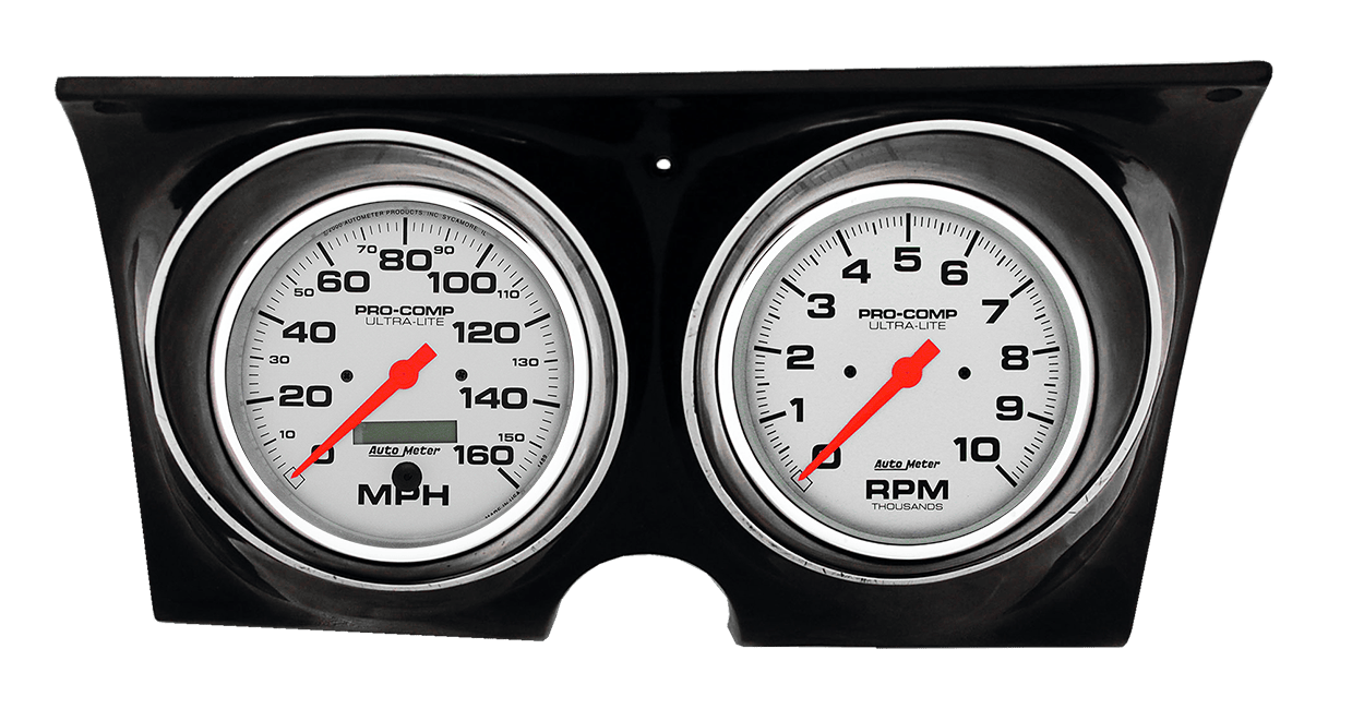 1967-1968 Camaro / Firebird Aluminum Adapter Panels w/ 5" Auto Meter Ultra-Lite Gauges