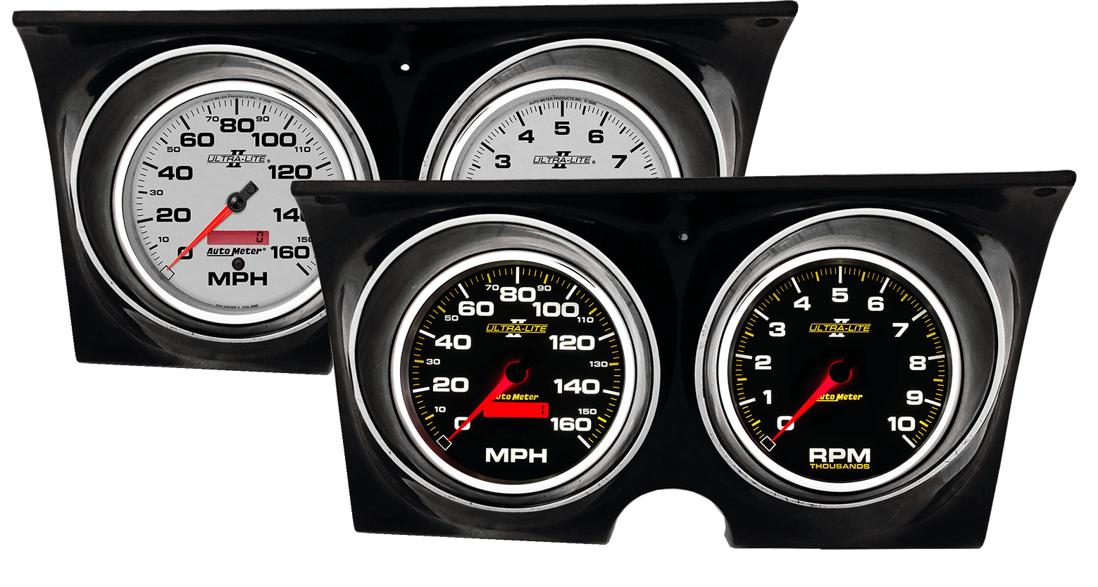 1967-1968 Chevy Camaro Adapter Rings w/ Auto Meter Ultra-Lite II Gauges