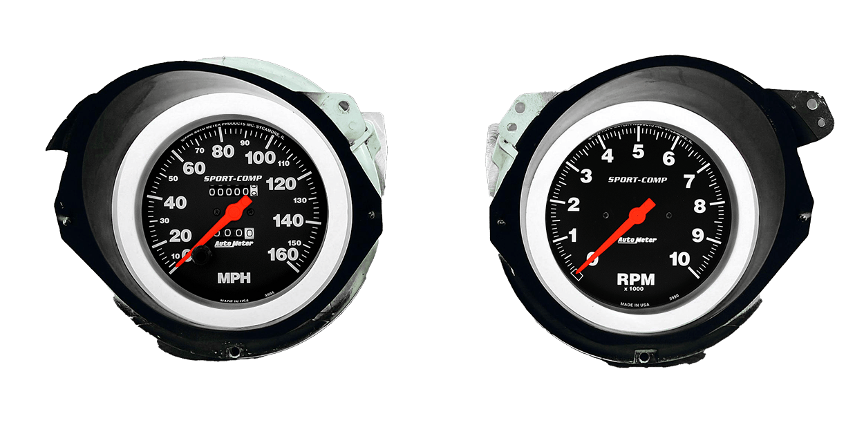 1968-1977 Chevy Corvette Adapter Rings w/ Auto Meter Sport-Comp Gauges