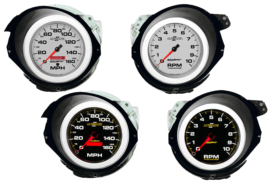 1968-1977 Corvette Adapter Rings w/ Auto Meter Ultra-Lite II Gauges