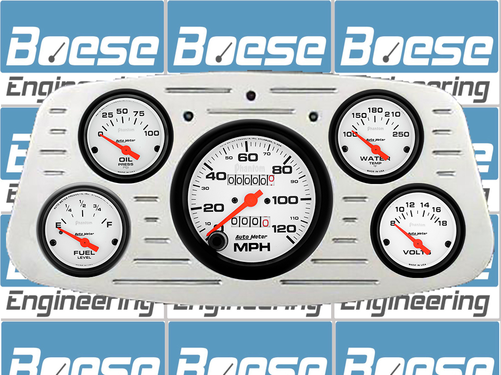 1933-1934 Ford Car Billet Aluminum Gauge Panel w/ Auto Meter Phantom Gauges
