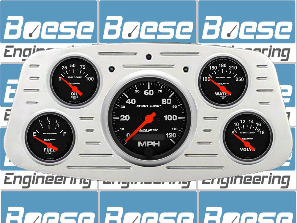 1933-1934 Ford Car Billet Aluminum Gauge Panel w/ Sport-Comp gauges