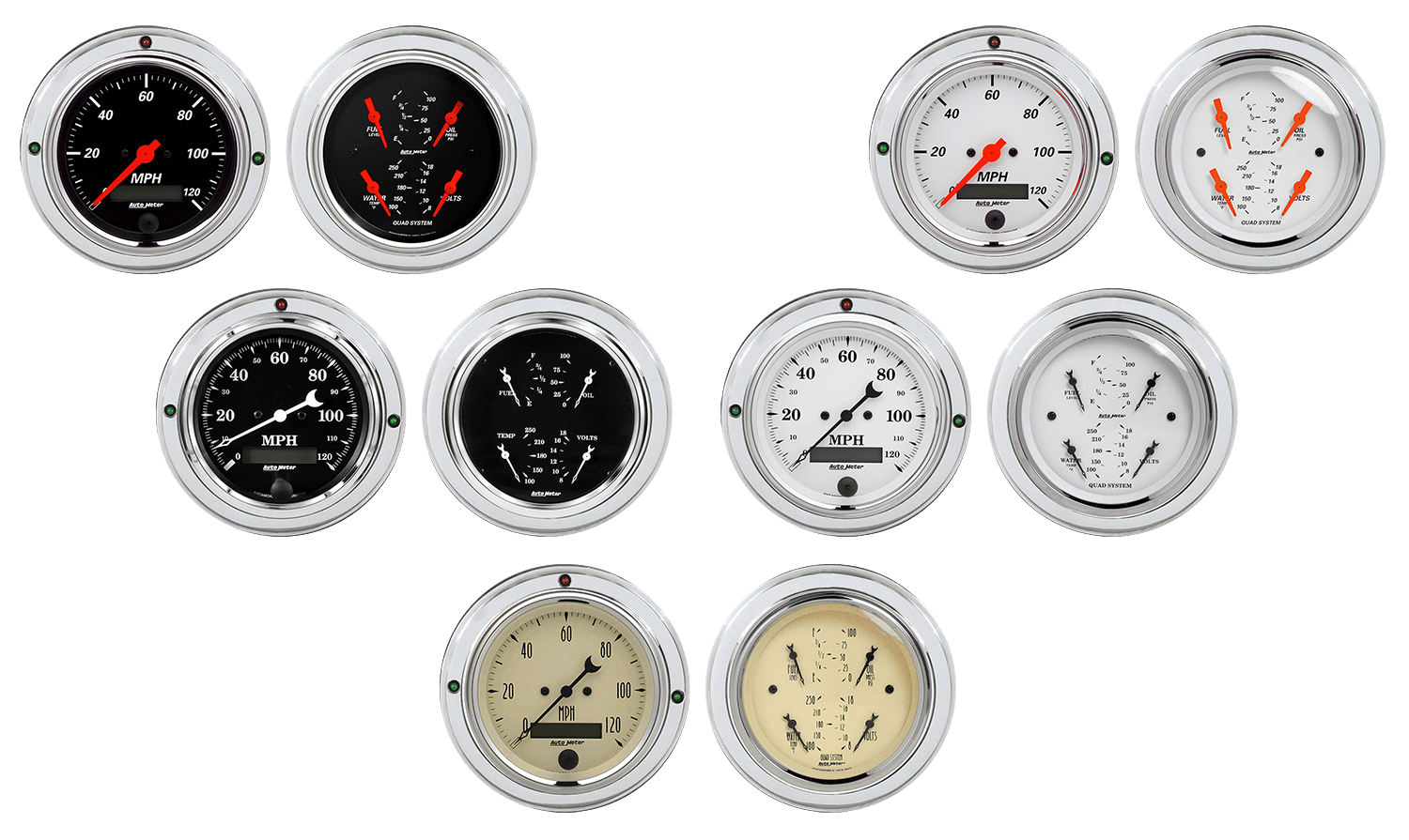 1937-1939 Ford Car or Truck Billet Aluminum Gauge Panel w/ Auto Meter Street Rod Series Gauges