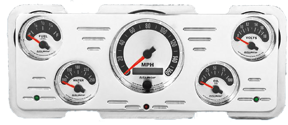 1940 Ford Car / 1940-1947 Ford Truck Aluminum Dash Insert w/ AutoMeter American Muscle Gauges