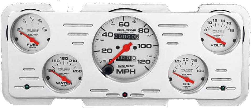 1940 Ford Car / 1940-1947 Ford Truck Aluminum Dash Insert w/ Ultra-Lite Gauges
