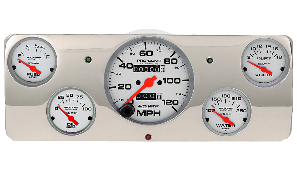 1940 Ford Deluxe Aluminum Gauge Panel w/ Ultra-Lite gauges
