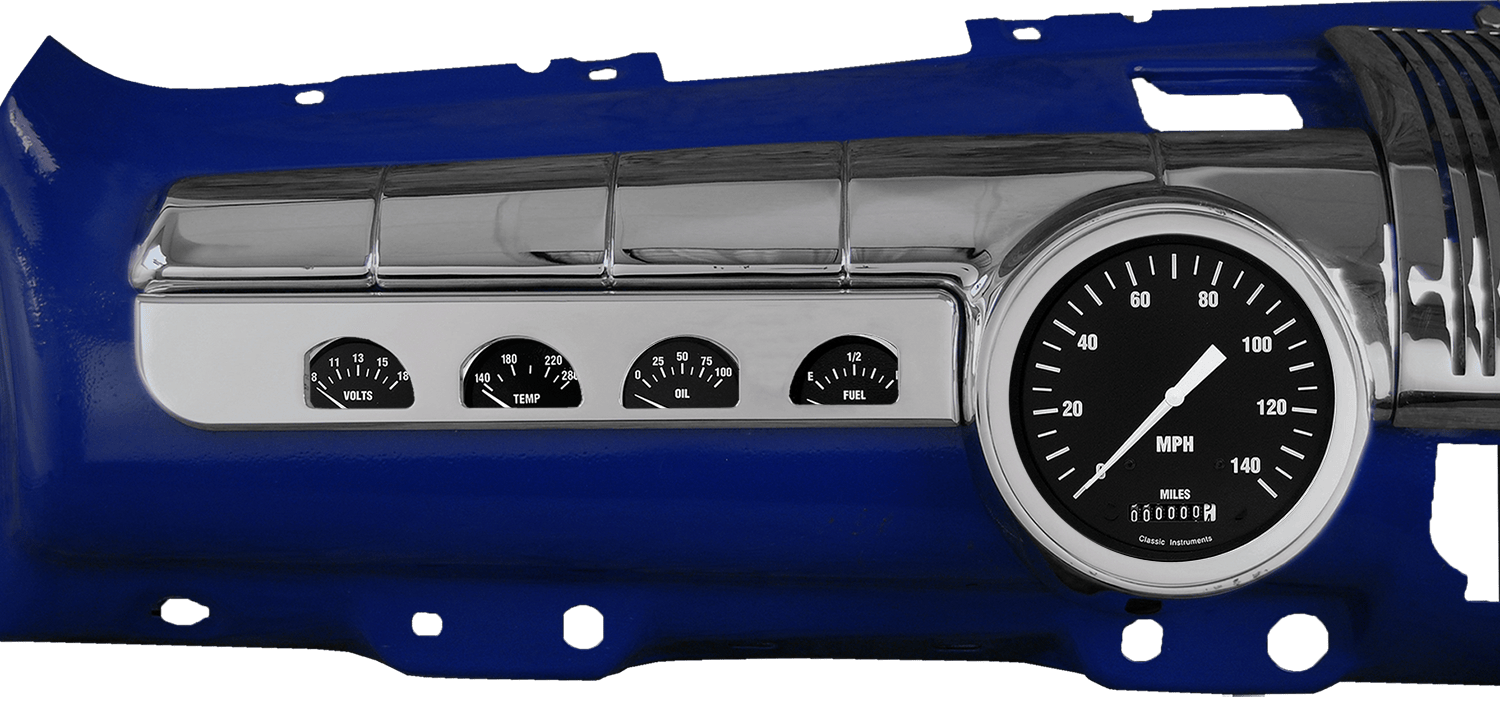 1942-1948 Ford Aluminum Gauge Panels w/ Classic Instruments Hot Rod Gauges